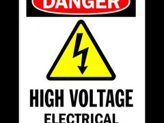 Sign danger high voltage electrical shock hazard